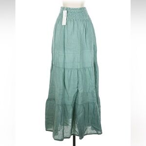 Beachwood Baby Florence Skirt Sz S/M New NWT Green Linen made in Italy